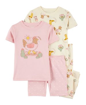 Pijama De 4 Piezas De Western Chicken 100% Algodón Carter's