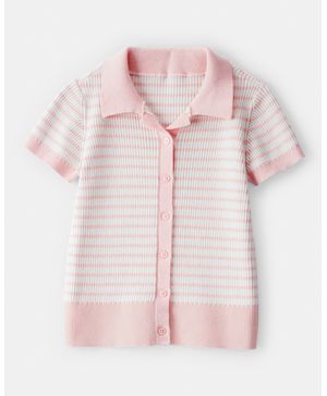 Blusa De Manga Corta Con Botones Al Frente Carter's