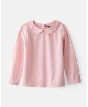 Blusa De Manga Larga De Cuello Festoneado En Rosa Oshkosh B'Gosh