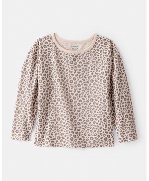Blusa Manga Larga Estampado Leopardo Carter's