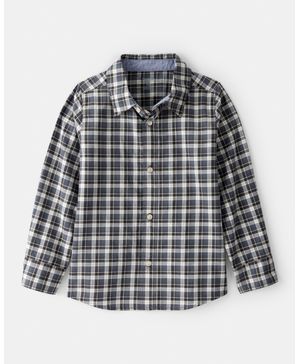 Camisa Con Botones Manga Larga De Algodón A Cuadros Oshkosh B'Gosh