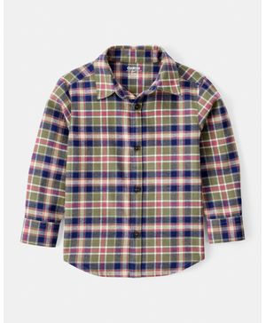 Camisa Con Botones Y Manga Larga De Algodón A Cuadros Oshkosh B'Gosh