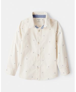 Camisa Manga Larga De Algodón Estampado Con Botones Oshkosh B'Gosh