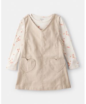 Conjunto 2 Piezas Vestido Manga Larga  Corazón Oshkosh B'Gosh