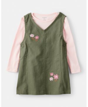 Conjunto 2 Piezas Vestido Manga Larga De Algodón Oshkosh B'Gosh