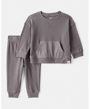 Conjunto De 2 Piezas Con Pantalón Tejido Waffle Carter's