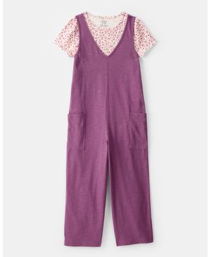 Conjunto De 2 Piezas Con Playera Floral Y Jumpsuit Carter's