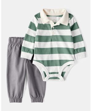 Conjunto De 2 Piezas Pantalón Pull-On Y Pañalero Tipo Polo Carter's