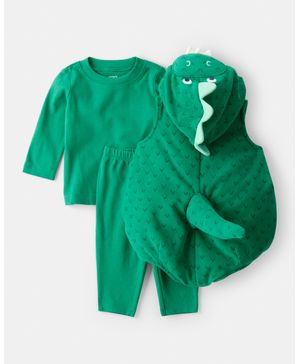 Disfraz De 3 Piezas De Dinosaurio En Verde Para Halloween Carter's