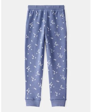 Joggers Con Cordón Ajustable De Tela Polar Floral Azul Oshkosh B'Gosh