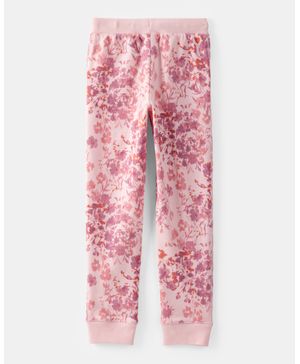 Joggers Con Cordón Ajustable De Tela Polar Floral Rosa Oshkosh B'Gosh