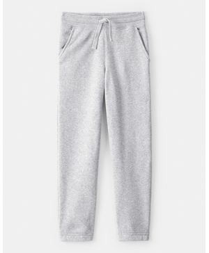 Joggers Con Cordón Ajustable De Tela Polar Sólida En Gris Oshkosh B'Gosh