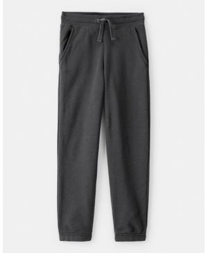 Joggers Con Cordón Ajustable De Tela Polar Sólida En Negro Oshkosh B'Gosh