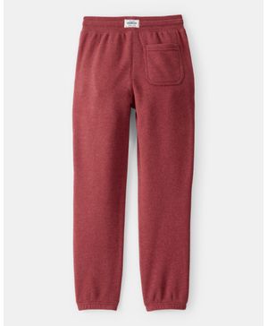 Joggers Con Cordón Ajustable De Tela Polar Sólida En Rojo Oshkosh B'Gosh