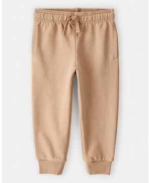 Joggers De Tela Afelpada Estampado Construcción Beige Carter's