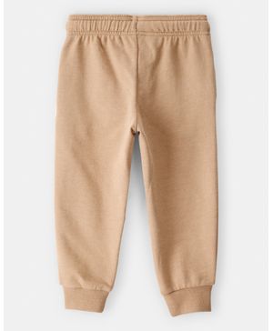 Joggers De Tela Afelpada Estampado Construcción Beige Carter's