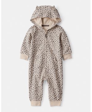 Jumpsuit Manga Larga Con Capucha Gato Leopardo Carter's