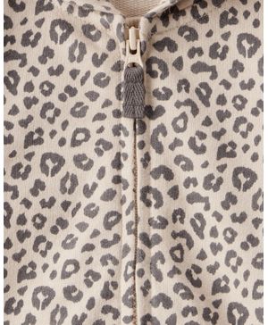 Jumpsuit Manga Larga Con Capucha Gato Leopardo Carter's