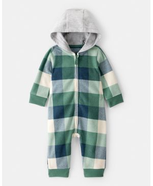 Jumpsuit Manga Larga Estampado Cuadros Carter's