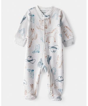 Mameluco Ajuste Holgado Manga Larga Estampado Vaquero Carter's