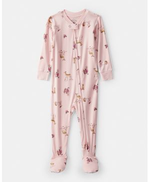 Mameluco Cierre Doble Manga Larga Ciervo Y Floral Carter's