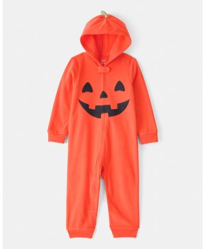 Mameluco Con Cierre Y Capucha De Calabaza Para Halloween Carter's
