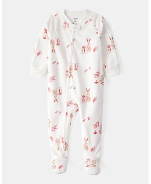 Mameluco De Tela Polar Con Estampado De Conejitos Carter's