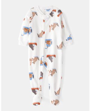 Mameluco De Tela Polar Con Estampado De Criaturas Del Bosque Carter's