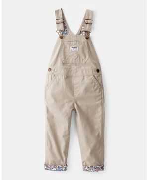Overol De Lona Ligera En Caqui Con Forro Floral Oshkosh B'Gosh