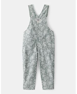 Overol De Lona Ligera En Verde Con Estampado Floral Oshkosh B'Gosh
