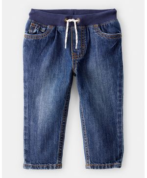 Pantalón De Mezclilla Con Pretina Elástica Azul Carter's