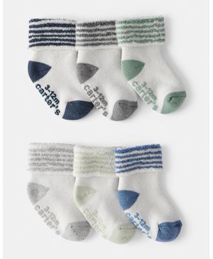 Paquete 6 Pares De Calcetines Al Tobillo A Rayas Carter's