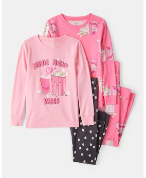Pijama 4 Piezas 100% Algodón Manga Larga Cine Carter's