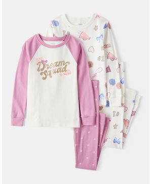 Pijama 4 Piezas 100% Algodón Manga Larga Porrista Carter's