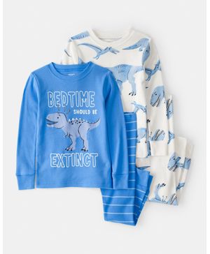 Pijama 4 Piezas Manga Larga  Dinosaurios Carter's