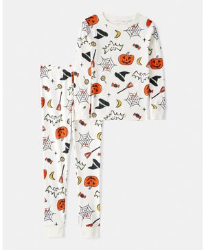 Pijama De 2 Piezas 100% Algodón En Marfil Para Halloween Carter's