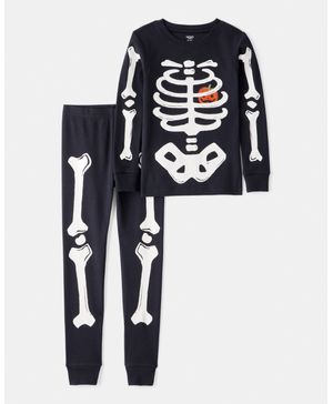 Pijama De 2 Piezas Con Esqueleto Brillante Para Halloween Carter's