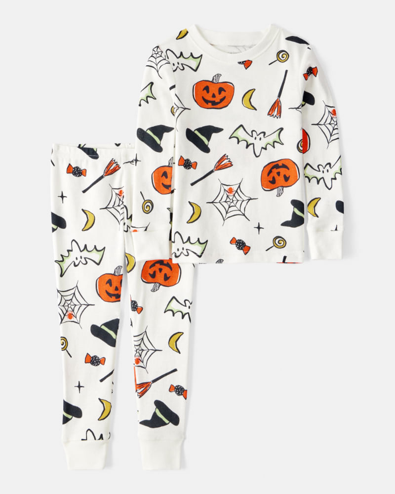 Pijama De Piezas Con Esqueleto Brillante Para Halloween 2T286510