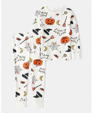 Pijama De 2 Piezas Con Esqueleto Brillante Para Halloween Carter's