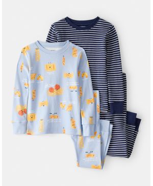 Pijama De 4 Piezas 100% Algodón Con Estampado Fútbol Carter's