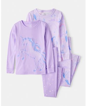 Pijama De 4 Piezas 100% Algodón Unicornio Carter's