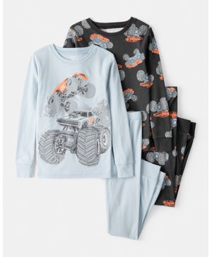Pijama De 4 Piezas Manga Larga Monster Truck Carter's
