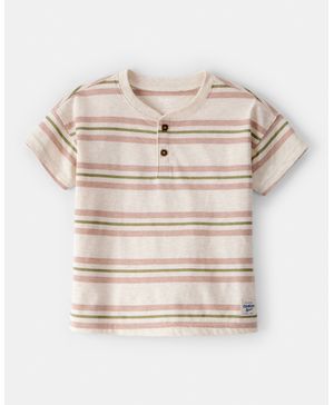 Playera Henley De Manga Corta A Rayas Oshkosh B'Gosh