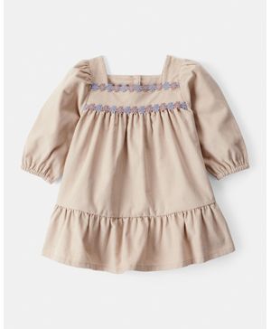 Vestido De Pana Manga Larga Café Oshkosh B'Gosh