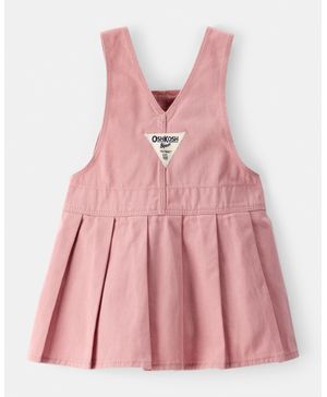 Vestido Tipo Overol 100% Algodón Plisado En Rosa Oshkosh B'Gosh