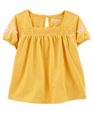 Blusa Con Mangas Abombadas Y Encaje Oshkosh B'Gosh