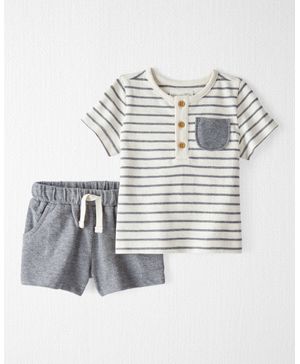 Conjunto De 2 Prendas Playera Cuello Tipo Henley Y Shorts Carter's Little Planet