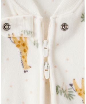 Saco Para Dormir Manga Larga Estampado Jirafa Blanco Carter's