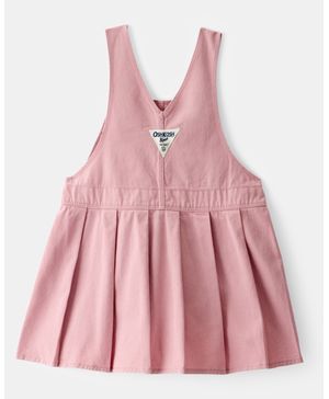 Vestido Tipo Overol 100% Algodón Plisado En Rosa Oshkosh B'Gosh