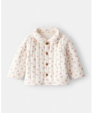 Chamarra Acolchada Floral En Crema Carter's